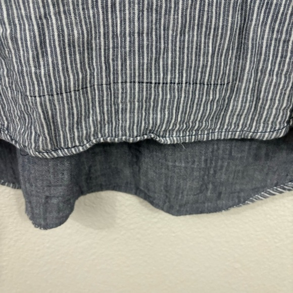 beachlunchlounge Striped Long Sleeve Top Slouchy Oversized Sz M Button Cotton - Picture 2 of 6
